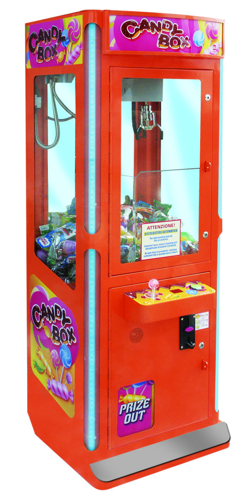 candy box kran med myntinnkast for leker og godteri